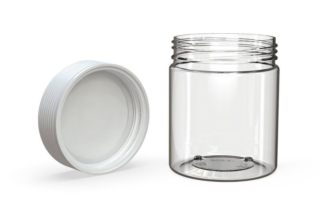 550CC/18.5FL.OZ Spiral CR - XL Container With Inner Seal &amp; Tamper - Clear Natural With Opaque White Lid