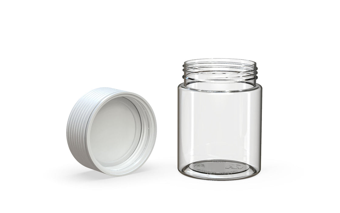 120CC/4FL.OZ/120ML Spiral CR - Clear Natural With Opaque White Lid