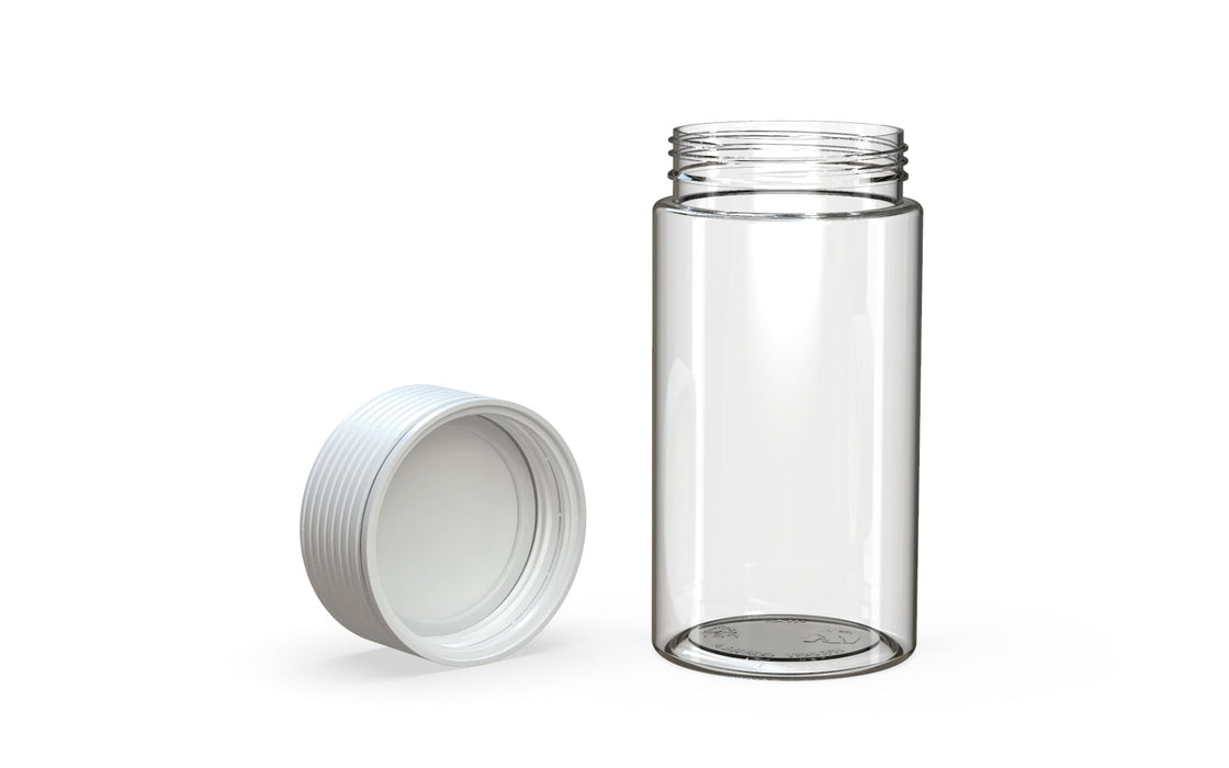 180CC/6FL.OZ Spiral CR - Container with Inner Seal &amp; Tamper - Clear Natural With Opaque White Lid
