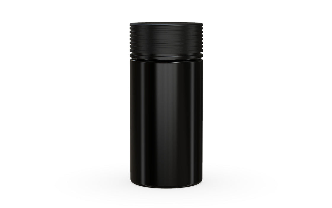 180CC/6FL.OZ Spiral CR - Container With Inner Seal & Tamper - Opaque Black With Opaque Black Lid