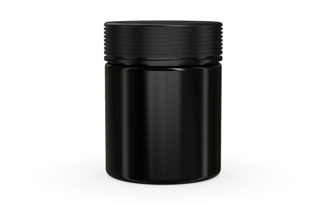 550CC/18.5FL.OZ Spiral CR - XL Container With Inner Seal & Tamper - Opaque Black With Opaque Black Lid