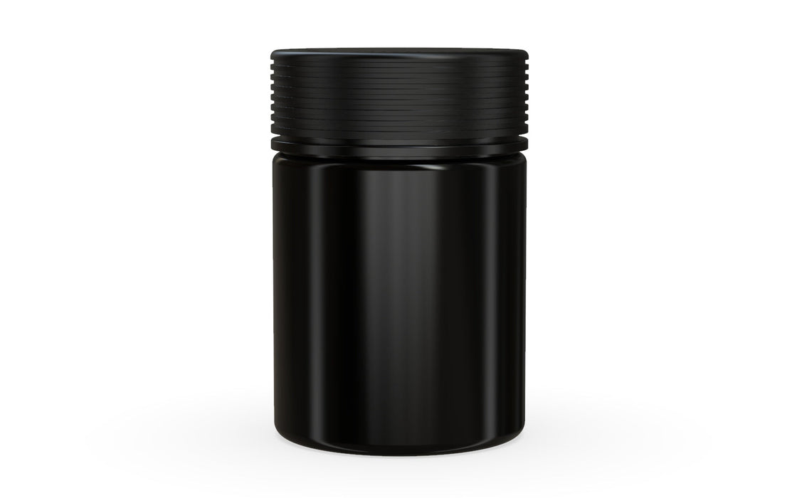 650CC/21.5FL.OZ Spiral CR - XL Container With Inner Seal &amp; Tamper - Αδιαφανές μαύρο δοχείο με αδιαφανές μαύρο καπάκι