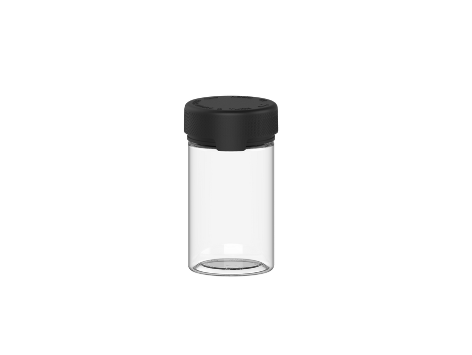 150CC/5OZ/150ML Aviator CR - Container With Inner Seal &amp; Tamper - Clear Natural με αδιαφανές μαύρο καπάκι
