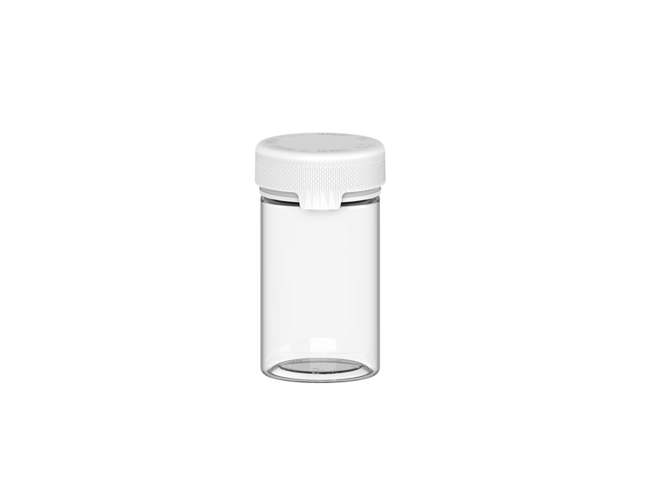 150CC/5OZ/150ML Aviator CR - Container With Inner Seal &amp; Tamper - Clear Natural με αδιαφανές λευκό καπάκι